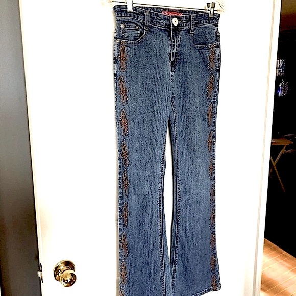 COS Denim - COS Mid-rise Embellished Copper Beaded Bootcut Women’s Jeans Size 4